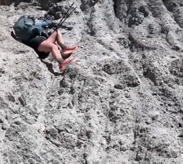 "I'm Falling!" Harrowing Video Shows PCT Hiker's Rescue From Eroding Cliff Face Near Whitewater, CA